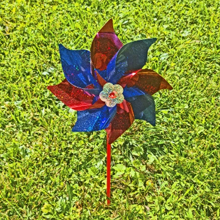 Blue Red White Sparkle Pinwheel 1 Blue Red White Sparkle Pinwheel