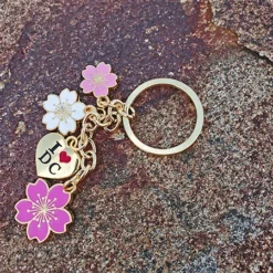 I Love Washington DC Cherry Blossoms Charm Key Chain Ring