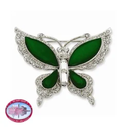 Kennedy Silver Swarovski Crystal Butterfly Pin