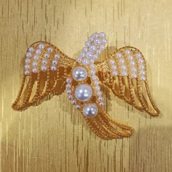 First Lady Pearl And Gold Dove Pin