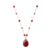 Red Siam Faceted Briolette Pendant Necklace