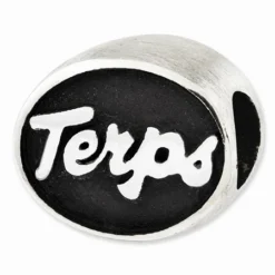 Sterling Silver Antiqued University Of Maryland Collegiate Bead