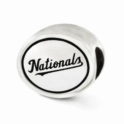Sterling Silver Antiqued Washington Nationals MLB Bead