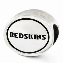 Sterling Silver Antiqued Washington Redskins NFL Bead