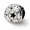 Sterling Silver Reflections Circle W/Stars Bead