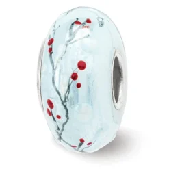 Sterling Silver Reflections Hand Painted Heavenly Messenger Glass Bead